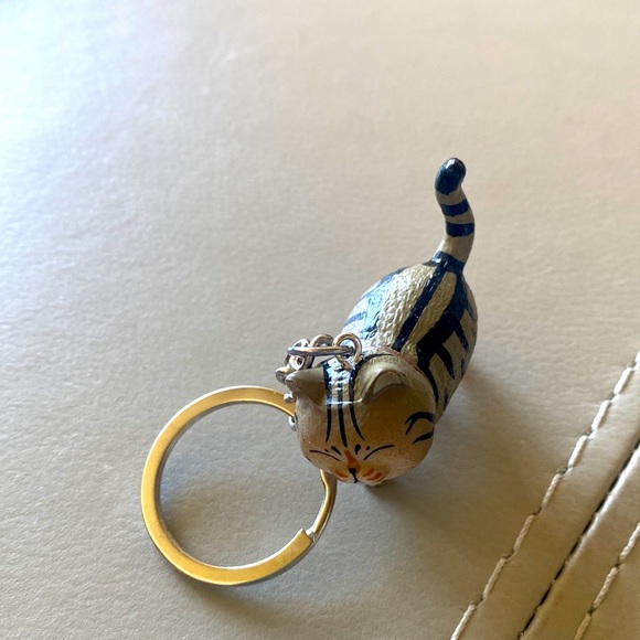 New Tabby Cat keychain with keyring and lobster clasp - Picture 2 of 6
